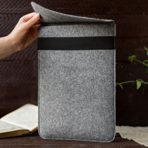 Чохол-карман з повсті з гумкою Gmakin Grey для MacBook Air 13 