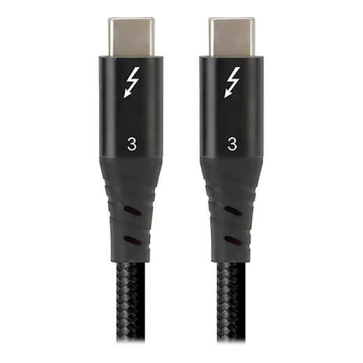 Чорний кабель для зарядки iLoungeMax Metal Braided Mesh Real Type-C to Type-C Thunderbolt 3 100W 1m