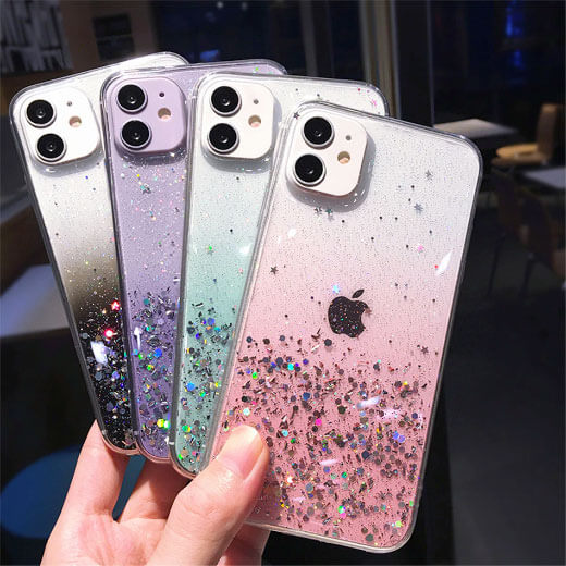 Силіконовий чохол з блискітками iLoungeMax Glitter Silicone Case Purple для iPhone 13 ціна