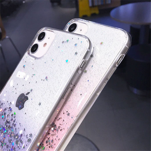 Силіконовий чохол з блискітками iLoungeMax Glitter Silicone Case Purple для iPhone 13 купити