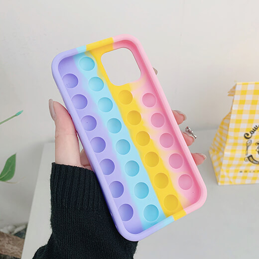 Чехол антистресс Поп-Ит iLoungeMax Pop It Yellow Blue Rainbow для iPhone 12 Pro Max