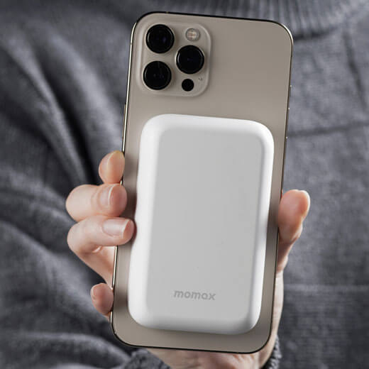 Внeшний aккумулятoр c бecпрoвoднoй зарядкой Momax Q.MAG Power 5000mAh для iPhone 13 | 12
