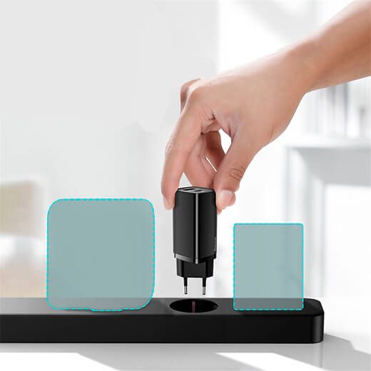 Швидкий мережевий зарядний пристрій Baseus GaN2 Lite Quick Charger 65W (EU)