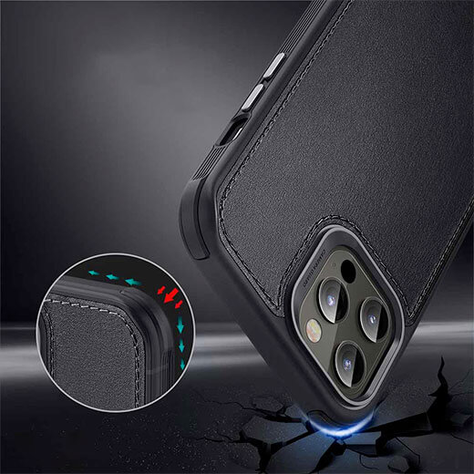 Шкіряний чорний чохол ESR Metro Vegan Leather Case MagSafe для iPhone 12 | 12 Pro