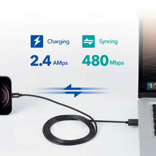 Зарядний кабель ESR USB Type-A to Lightning MFi Black 1.2 m для iPhone