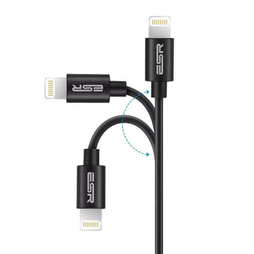 Зарядний кабель ESR USB Type-A to Lightning MFi Black 1.2 m для iPhone