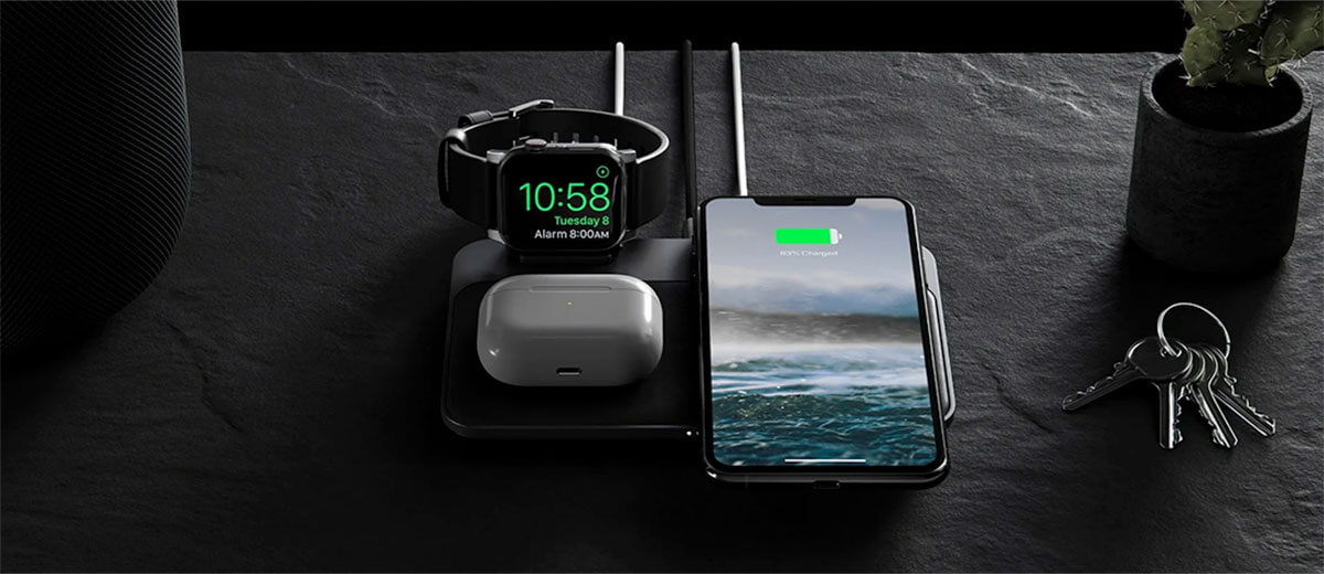 Беспроводная зарядка Nomad Base Station Apple Watch Mount Edition 5 в 1 для iPhone + EU адаптер