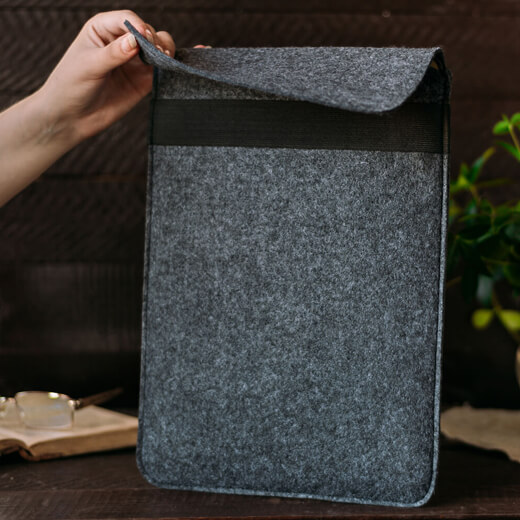 Чохол-карман з повсті з гумкою Gmakin Grey для MacBook Air 13 