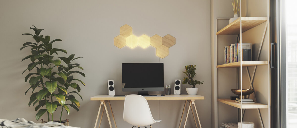 Додаткові модулі Nanoleaf Elements Wood Look Hexagons Starter Kit Apple HomeKit (3 модуля)