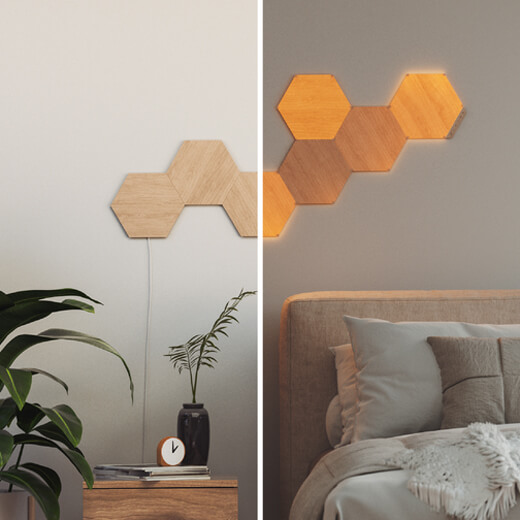Додаткові модулі Nanoleaf Elements Wood Look Hexagons Starter Kit Apple HomeKit (3 модуля)