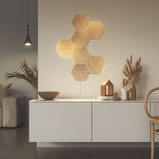 Додаткові модулі Nanoleaf Elements Wood Look Hexagons Starter Kit Apple HomeKit (3 модуля)