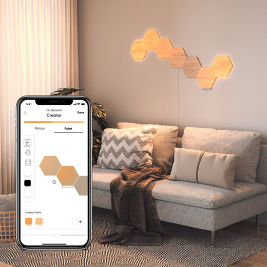 Додаткові модулі Nanoleaf Elements Wood Look Hexagons Starter Kit Apple HomeKit (3 модуля)
